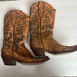 Stetson Brown Western Cowboy Boots with Cutout Design giddyup boots